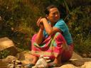 Local lady at a waterfall above Pai.